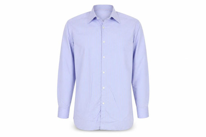 Marks and Spencer Autograph Men's Blue Pink Stripe 16.5 Cotton Dress Shirt