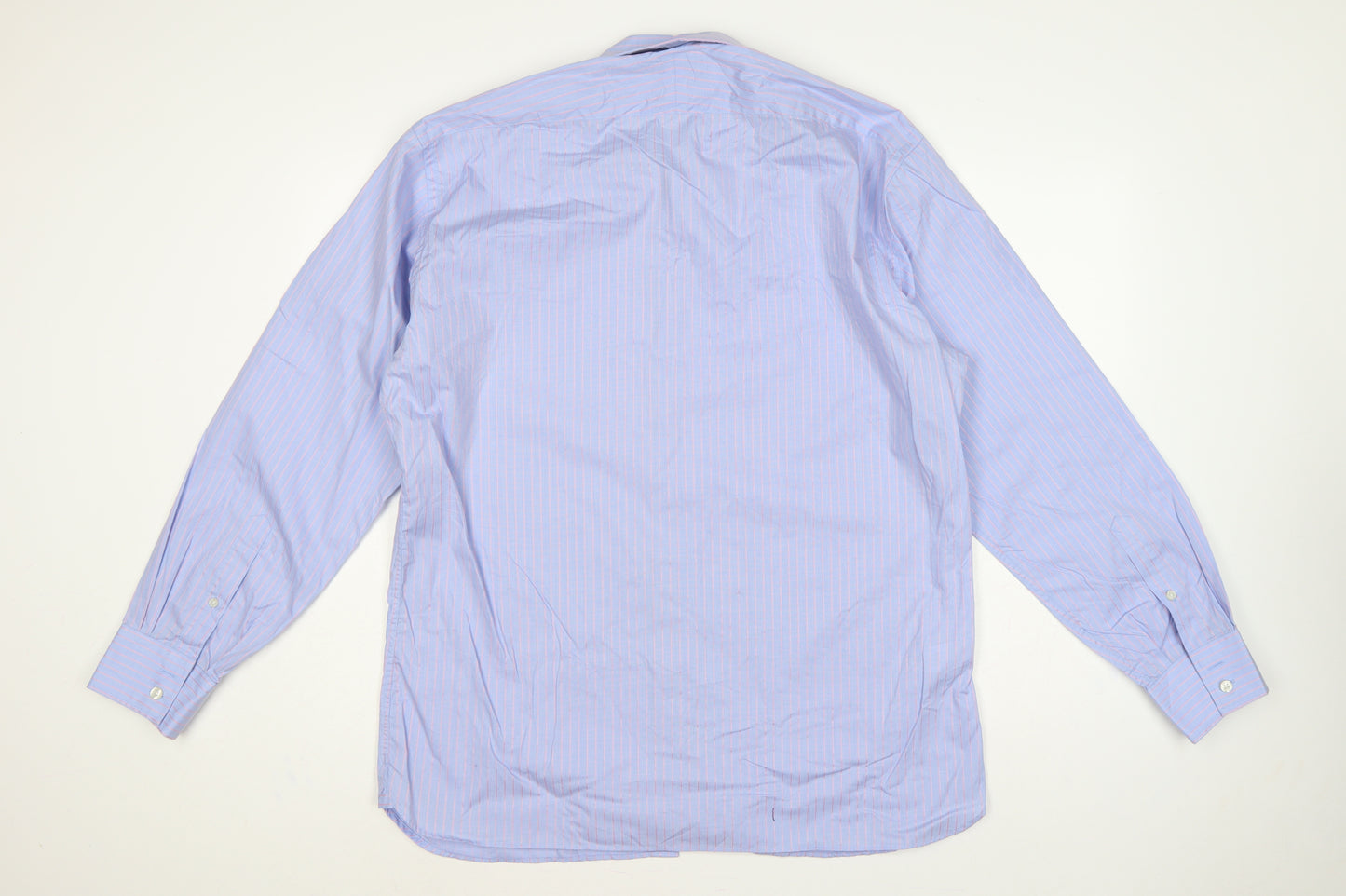 Marks and Spencer Autograph Men's Blue Pink Stripe 16.5 Cotton Dress Shirt