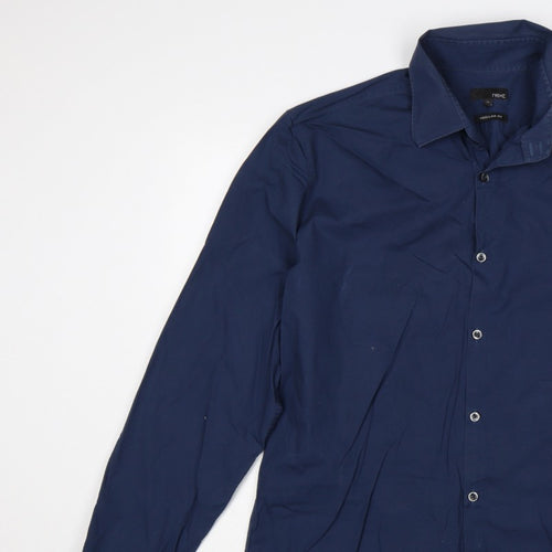 Next Men’s Blue XL Regular Fit Long Sleeve Button-Up Shirt