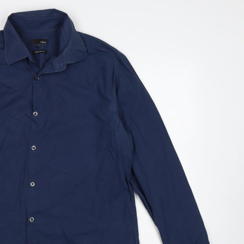 Next Men’s Blue XL Regular Fit Long Sleeve Button-Up Shirt