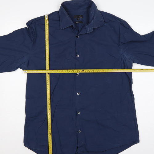 Next Men’s Blue XL Regular Fit Long Sleeve Button-Up Shirt