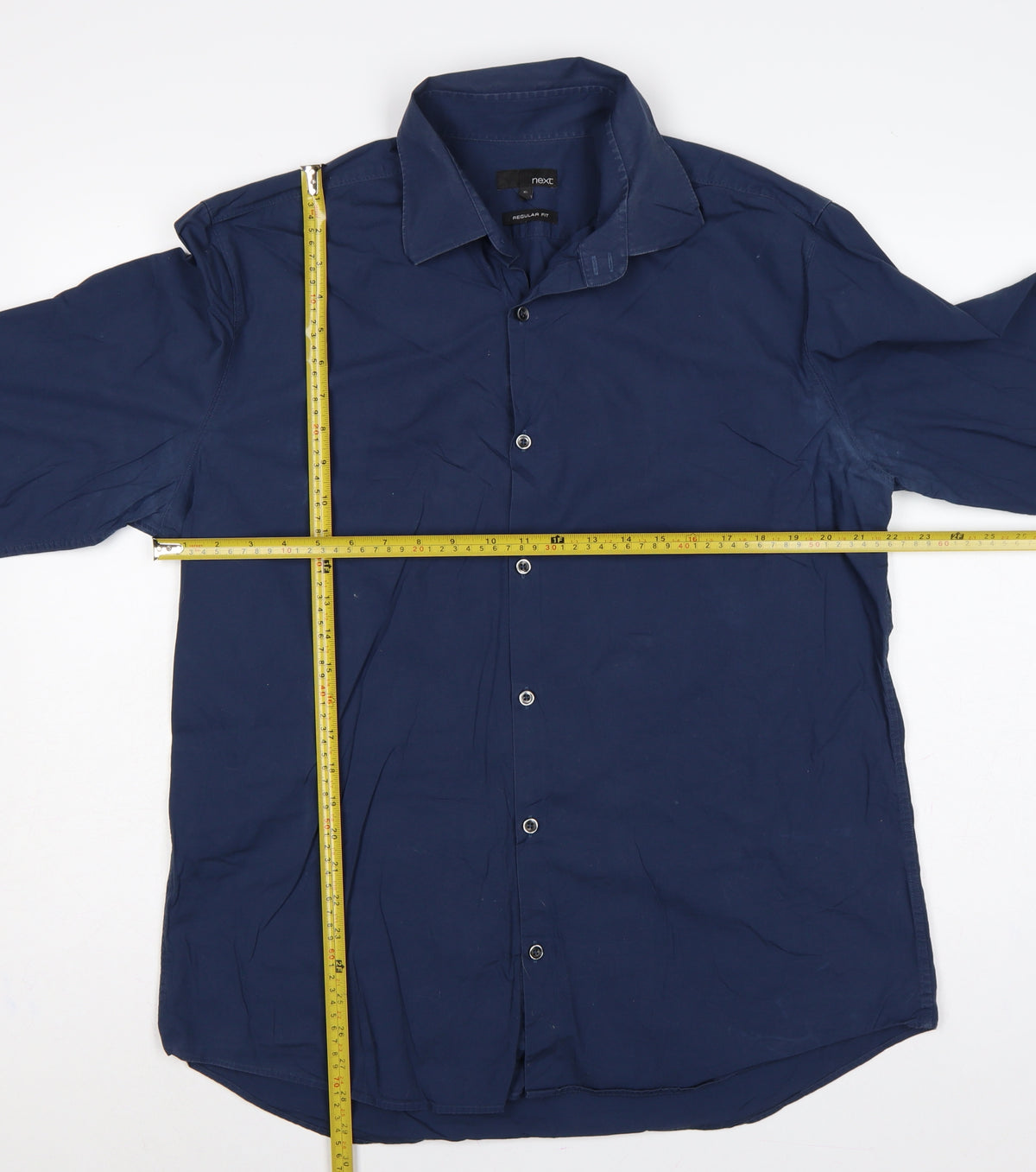 Next Men’s Blue XL Regular Fit Long Sleeve Button-Up Shirt