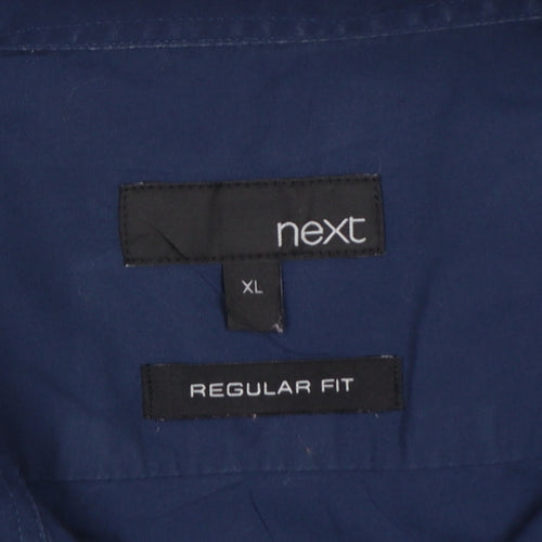 Next Men’s Blue XL Regular Fit Long Sleeve Button-Up Shirt