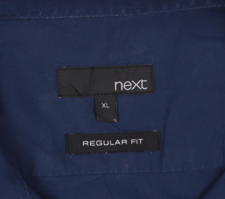 Next Men’s Blue XL Regular Fit Long Sleeve Button-Up Shirt