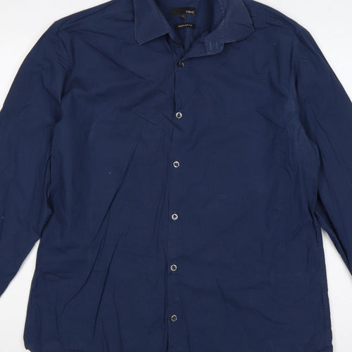 Next Men’s Blue XL Regular Fit Long Sleeve Button-Up Shirt