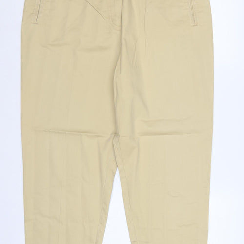 Softal Process Women’s Beige Chino Trousers Size 18 Cotton Tapered