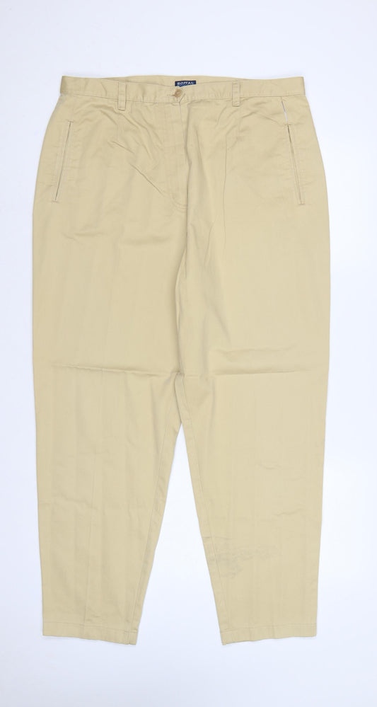 Softal Process Women’s Beige Chino Trousers Size 18 Cotton Tapered