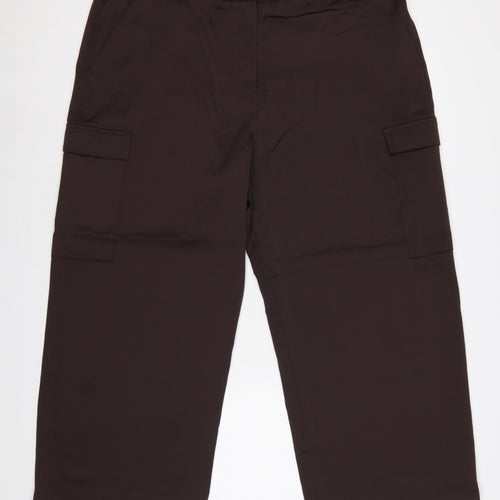 Marks and Spencer Women Brown Size 22 High Rise Cargo Trousers