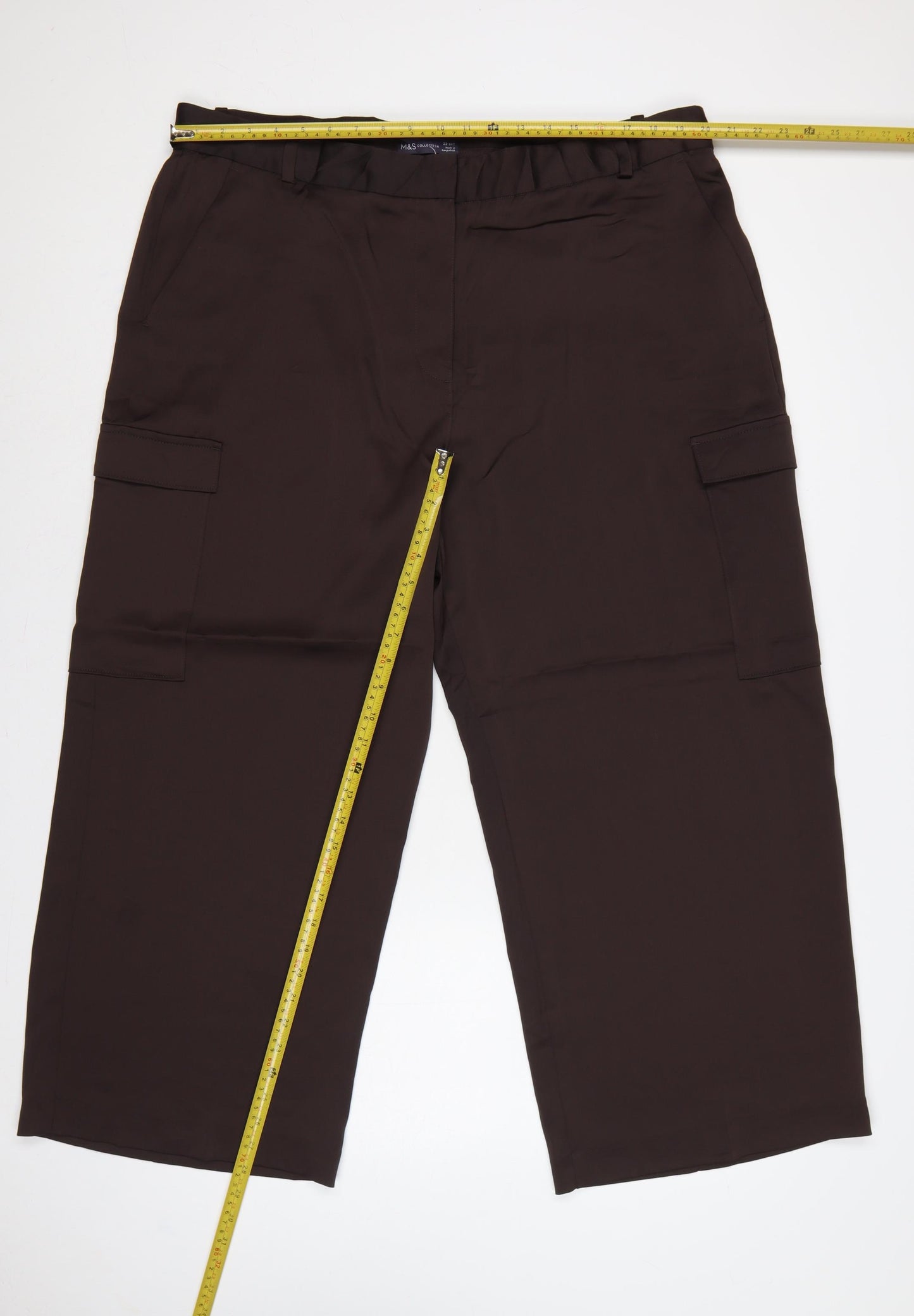 Marks and Spencer Women Brown Size 22 High Rise Cargo Trousers