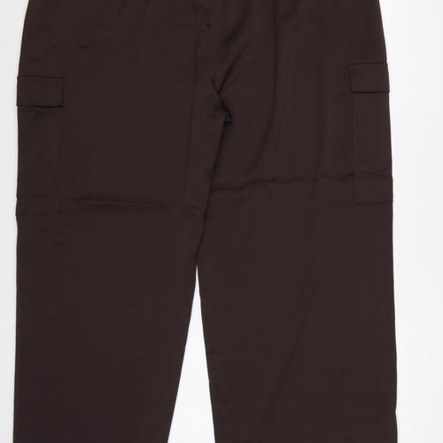 Marks and Spencer Women Brown Size 22 High Rise Cargo Trousers