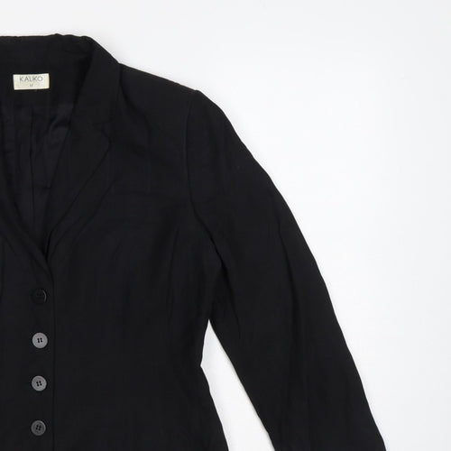 Kaliko Women’s Black Size 12 Tailored Single-Breasted Blazer Jacket
