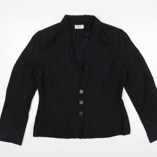 Kaliko Women’s Black Size 12 Tailored Single-Breasted Blazer Jacket