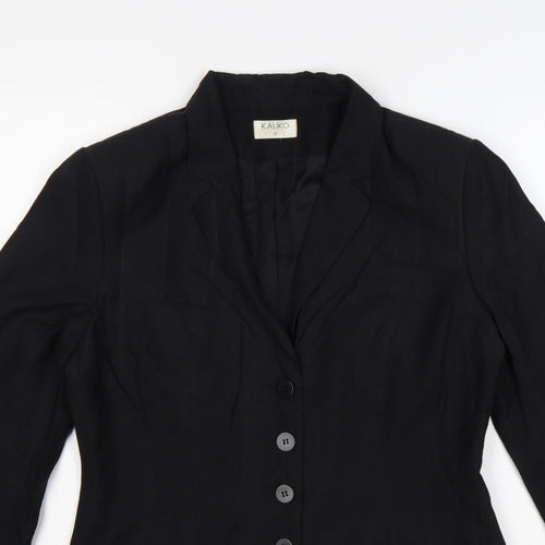 Kaliko Women’s Black Size 12 Tailored Single-Breasted Blazer Jacket
