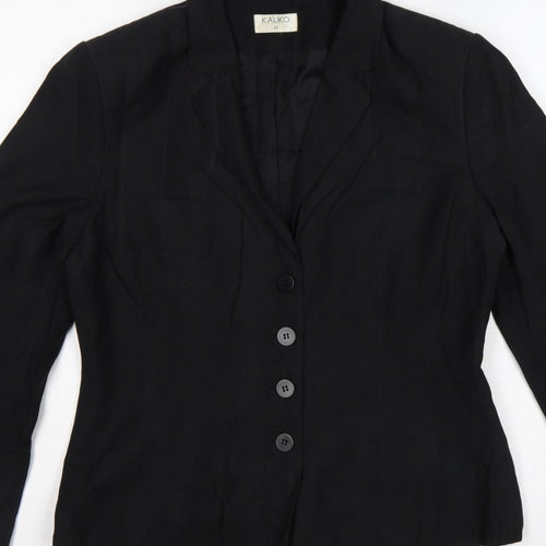 Kaliko Women’s Black Size 12 Tailored Single-Breasted Blazer Jacket