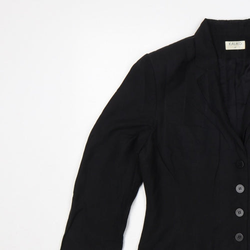 Kaliko Women’s Black Size 12 Tailored Single-Breasted Blazer Jacket