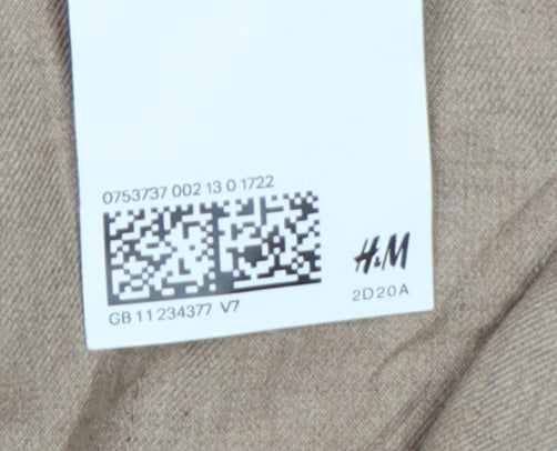 H&M Women Beige UK 12 Paperbag Tapered Belted Trousers