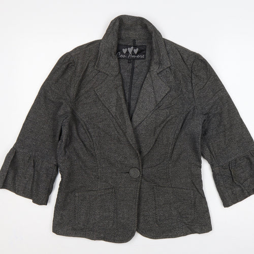 Marks and Spencer Per Una Women’s Grey Herringbone Blazer UK 12
