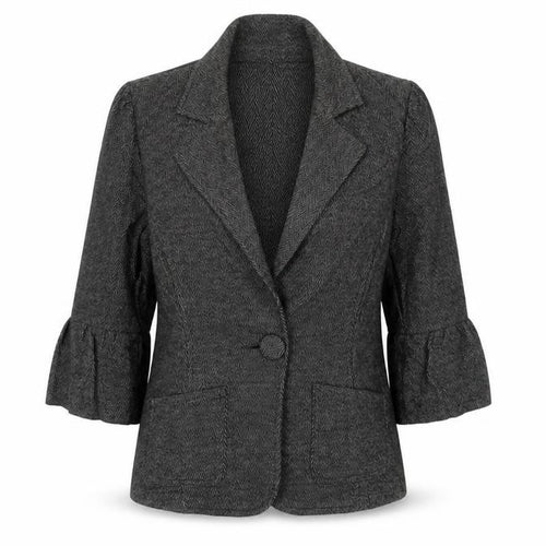 Marks and Spencer Per Una Women’s Grey Herringbone Blazer UK 12