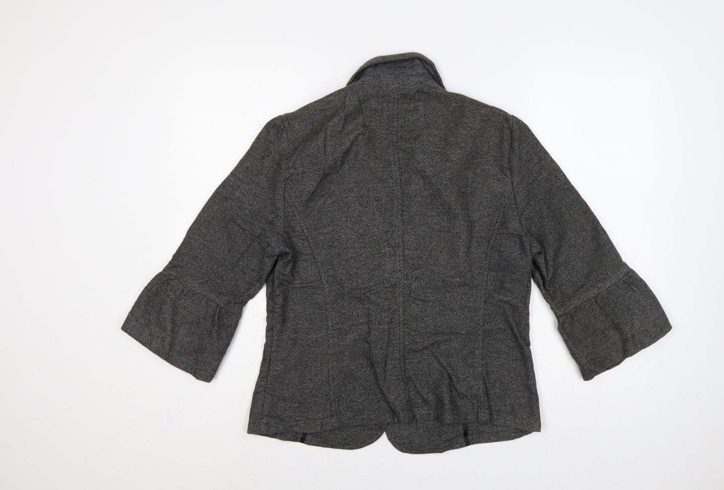 Marks and Spencer Per Una Women’s Grey Herringbone Blazer UK 12