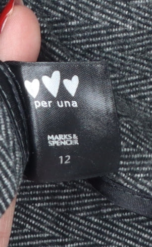 Marks and Spencer Per Una Women’s Grey Herringbone Blazer UK 12
