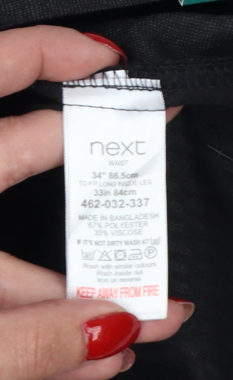 Next Men’s Black 34 Regular Fit Tailoring Straight Dress Trousers