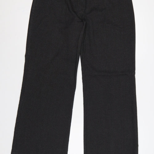 Marks & Spencer Women Black Pinstripe Wide Leg Dress Trousers UK 16