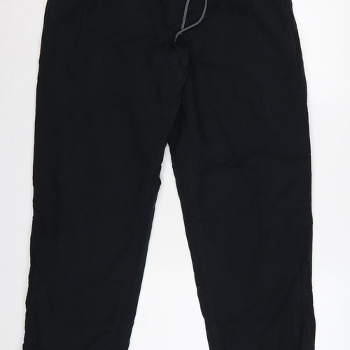 Marks & Spencer Men Black 38W 29L Drawstring Cotton Trousers