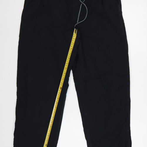 Marks & Spencer Men Black 38W 29L Drawstring Cotton Trousers