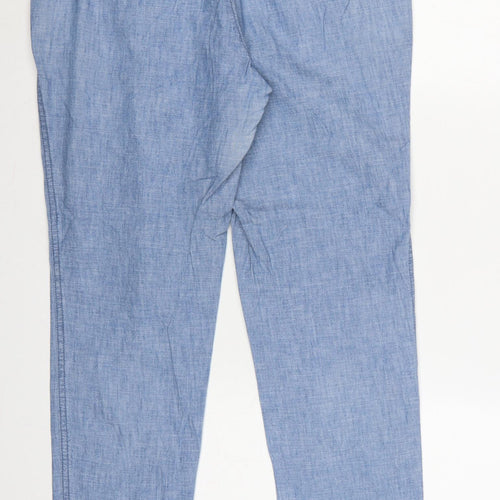 Gap Women's Blue UK 12 Girlfriend Khaki Cotton Tapered Chino Trousers