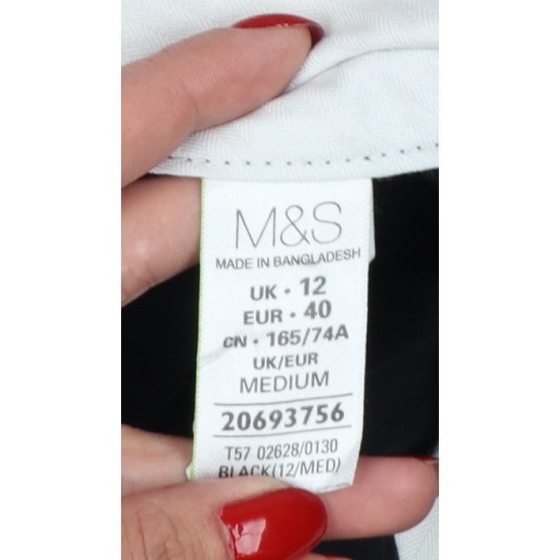 Marks and Spencer Women’s Black Size 12 Tapered Work Trousers