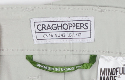 Craghoppers Women’s Grey UK 16 Cropped Stretch Travel Trousers