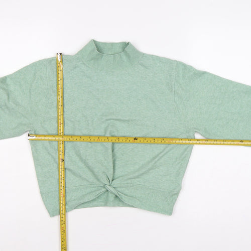 & Other Stories Women Green UK 12 Mock Neck Twist Front Knit Jumper