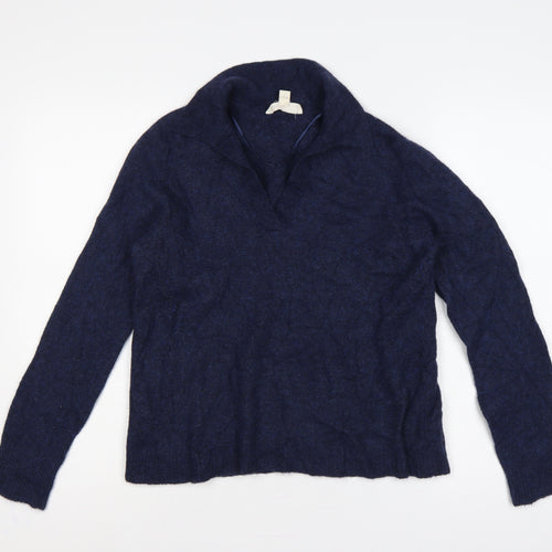 Seasalt Cornwall Women’s Blue Cowl Neck Knit Pullover Jumper UK 14