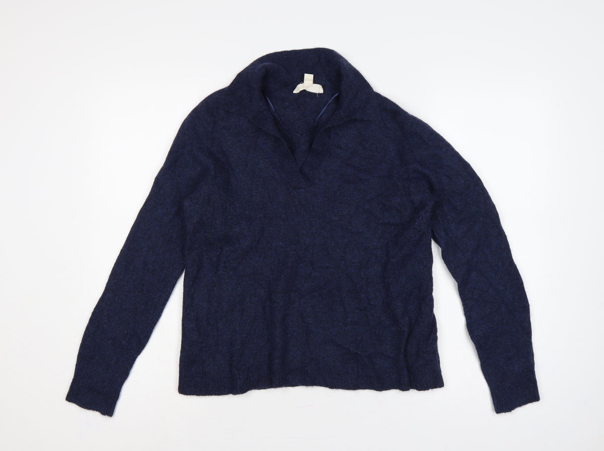 Seasalt Cornwall Women’s Blue Cowl Neck Knit Pullover Jumper UK 14