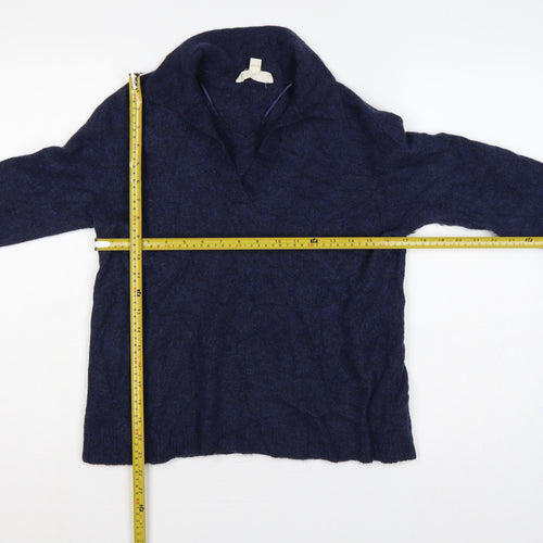 Seasalt Cornwall Women’s Blue Cowl Neck Knit Pullover Jumper UK 14