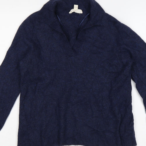 Seasalt Cornwall Women’s Blue Cowl Neck Knit Pullover Jumper UK 14