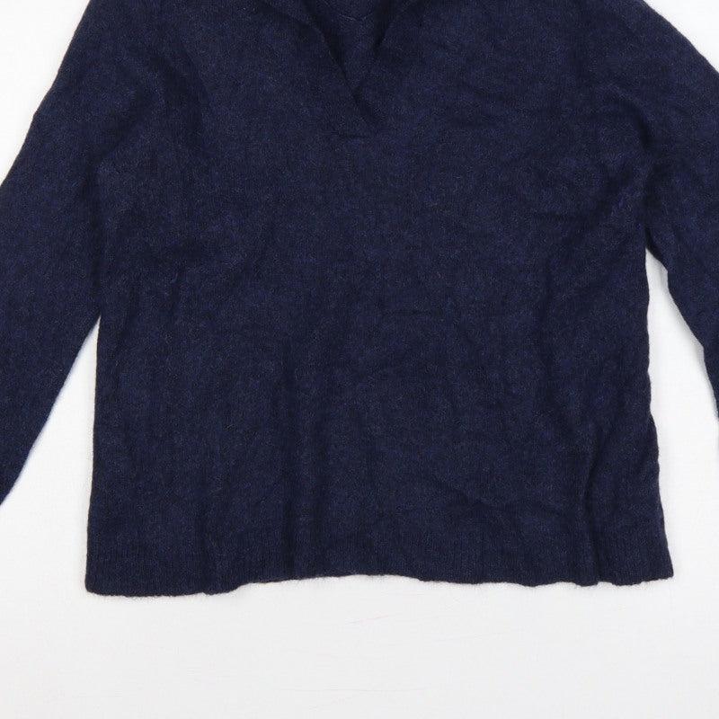 Seasalt Cornwall Women’s Blue Cowl Neck Knit Pullover Jumper UK 14