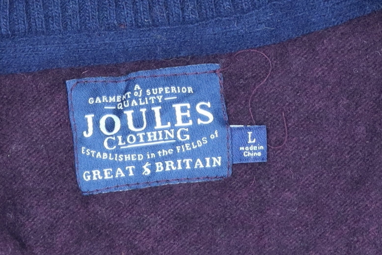 Joules Women Red S Wool Blend 1/4 Zip High Neck Knit Jumper