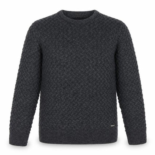 Firetrap Men’s Grey L Chunky Knit Crew Neck Pullover Jumper