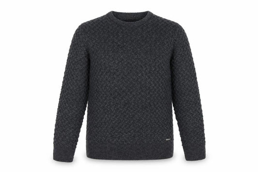 Firetrap Men’s Grey L Chunky Knit Crew Neck Pullover Jumper