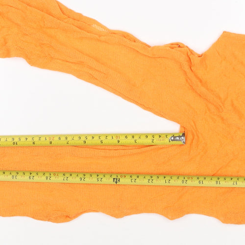 PrettyLittleThing Women Orange UK 6 Sheer Knit Tie Back Jumpsuit