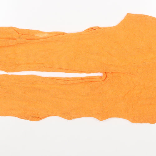 PrettyLittleThing Women Orange UK 6 Sheer Knit Tie Back Jumpsuit