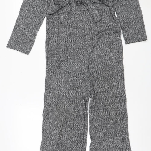PrettyLittleThing Women Grey UK 8 Textured Zip Front Jumpsuit