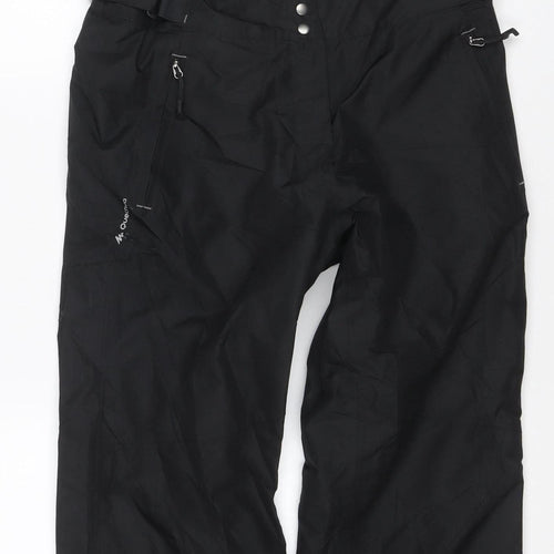Quechua Men’s Black S Snow Pants Ski Trousers Braces Insulated