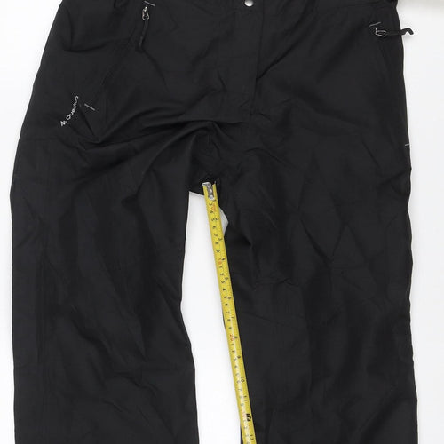 Quechua Men’s Black S Snow Pants Ski Trousers Braces Insulated