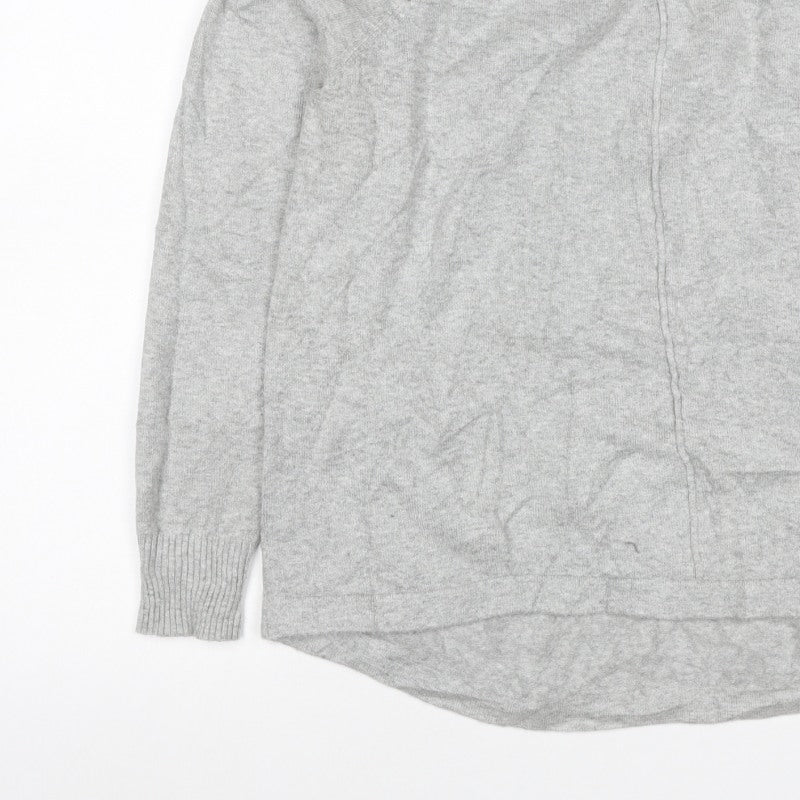 Additional view of French Connection Women Grey XL Zip Shoulder Crew Neck Jumper