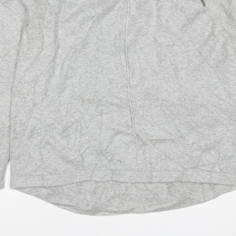 Additional view of French Connection Women Grey XL Zip Shoulder Crew Neck Jumper