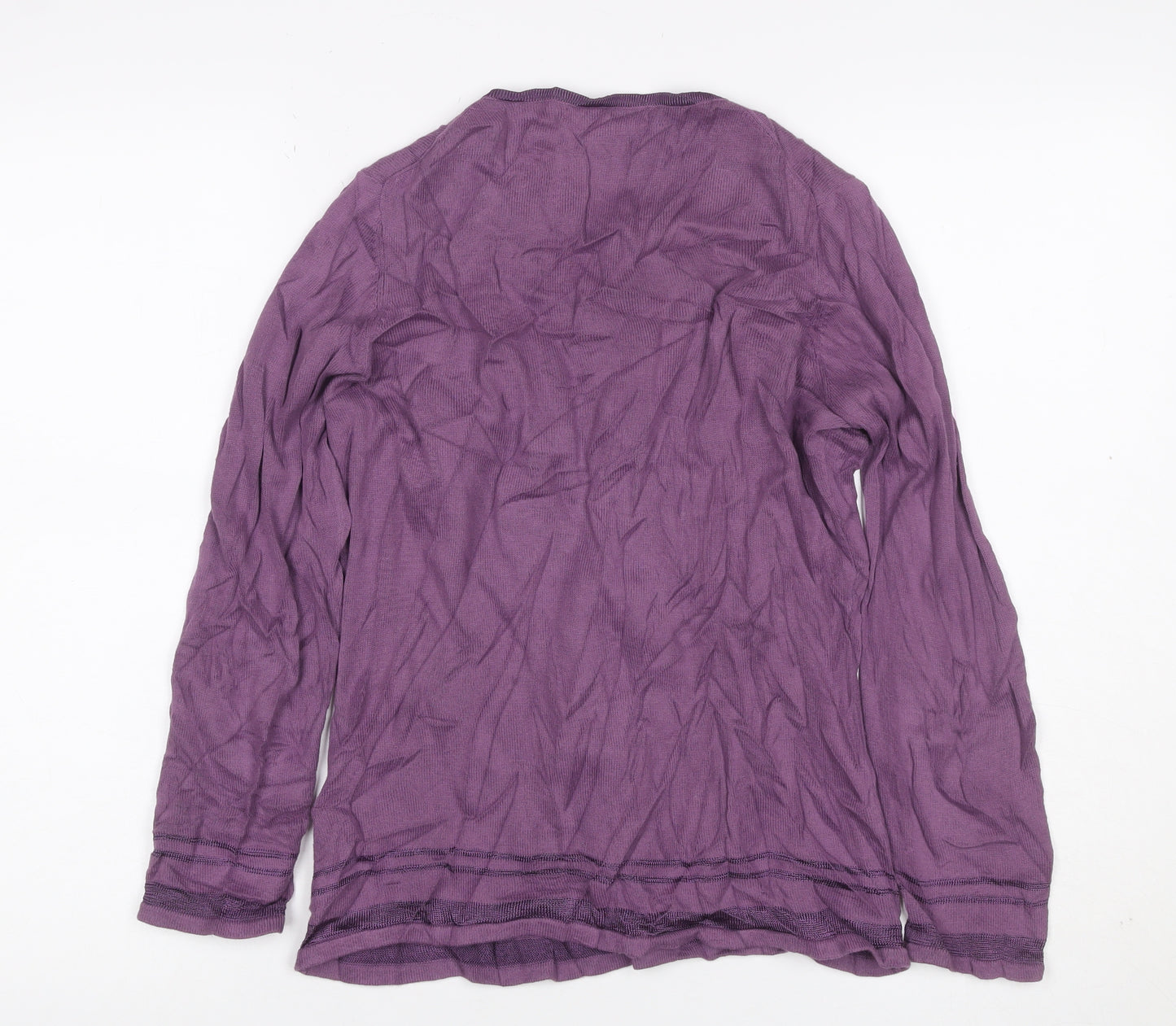 Racing Green Women Purple UK 10 Button Front Cotton Cardigan