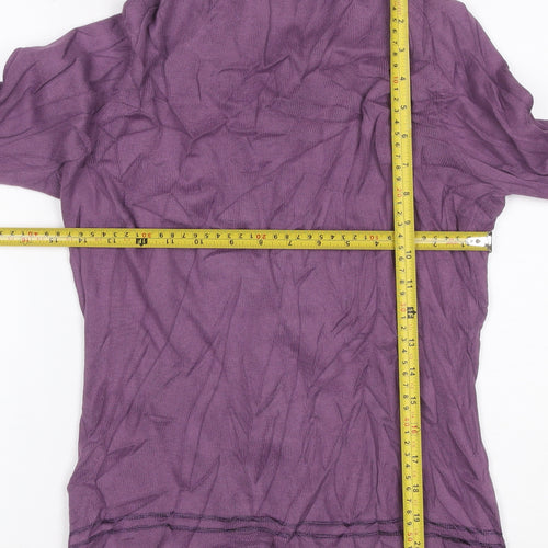 Racing Green Women Purple UK 10 Button Front Cotton Cardigan