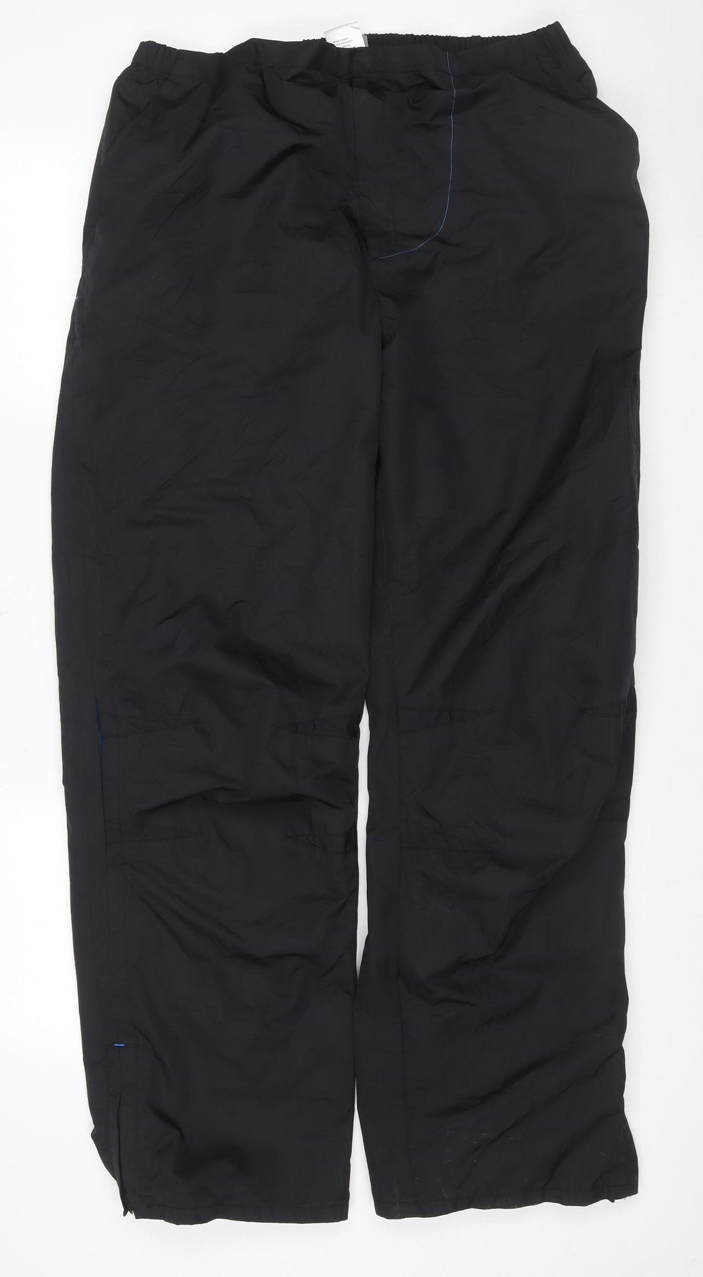 Decathlon Men’s Black XL Walking Trousers Elastic Waist Zip Pocket